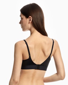 EMBOSSED ICON MICRO LIGHTLY LINED DEMI BRA, Black, hi-res