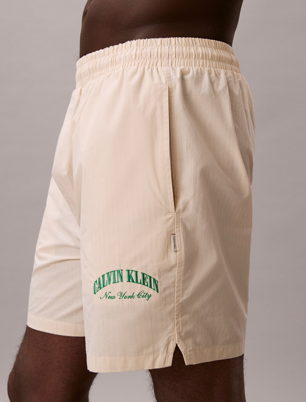 Cotton Crest Logo Pyjama Shorts, SLIM STRIPE CHALK, hi-res