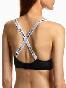 Tailored Logo Lightly Lined Wirefree Bra, Black, hi-res