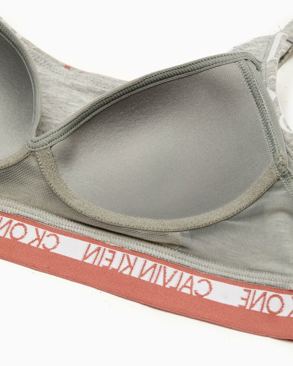 CK ONE COTTON LIGHTLY LINED BRALETTE, CROSSING LOGO PRINT+GREY HEATHER, hi-res