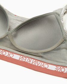 CK ONE COTTON LIGHTLY LINED BRALETTE, CROSSING LOGO PRINT+GREY HEATHER, hi-res