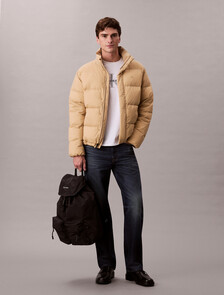 Nylon Monogram Logo Top Flap Backpack, Black, hi-res