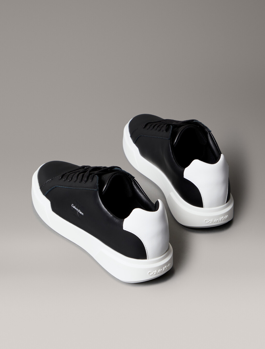 Leather Durable Traction NYC Trainers, Black/Bright White, hi-res