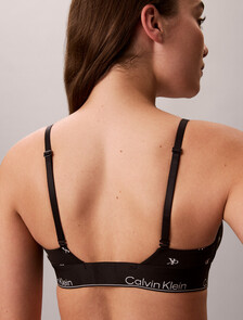 Lightly Lined Triangle Bralette - Icon Cotton Modal, DIAMOND LOGO BLACK, hi-res