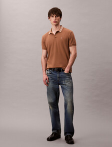 Monogram Logo Pique Tipped Classic Polo Shirt, Tigers Eye, hi-res