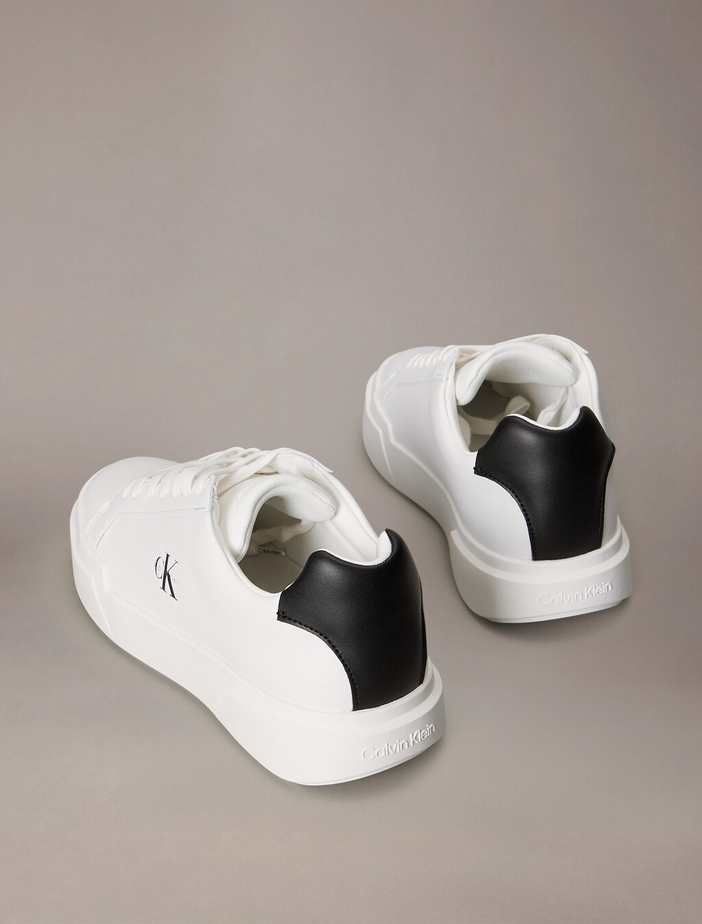 Leather Durable Traction NYC Trainers, White/Black/White, hi-res