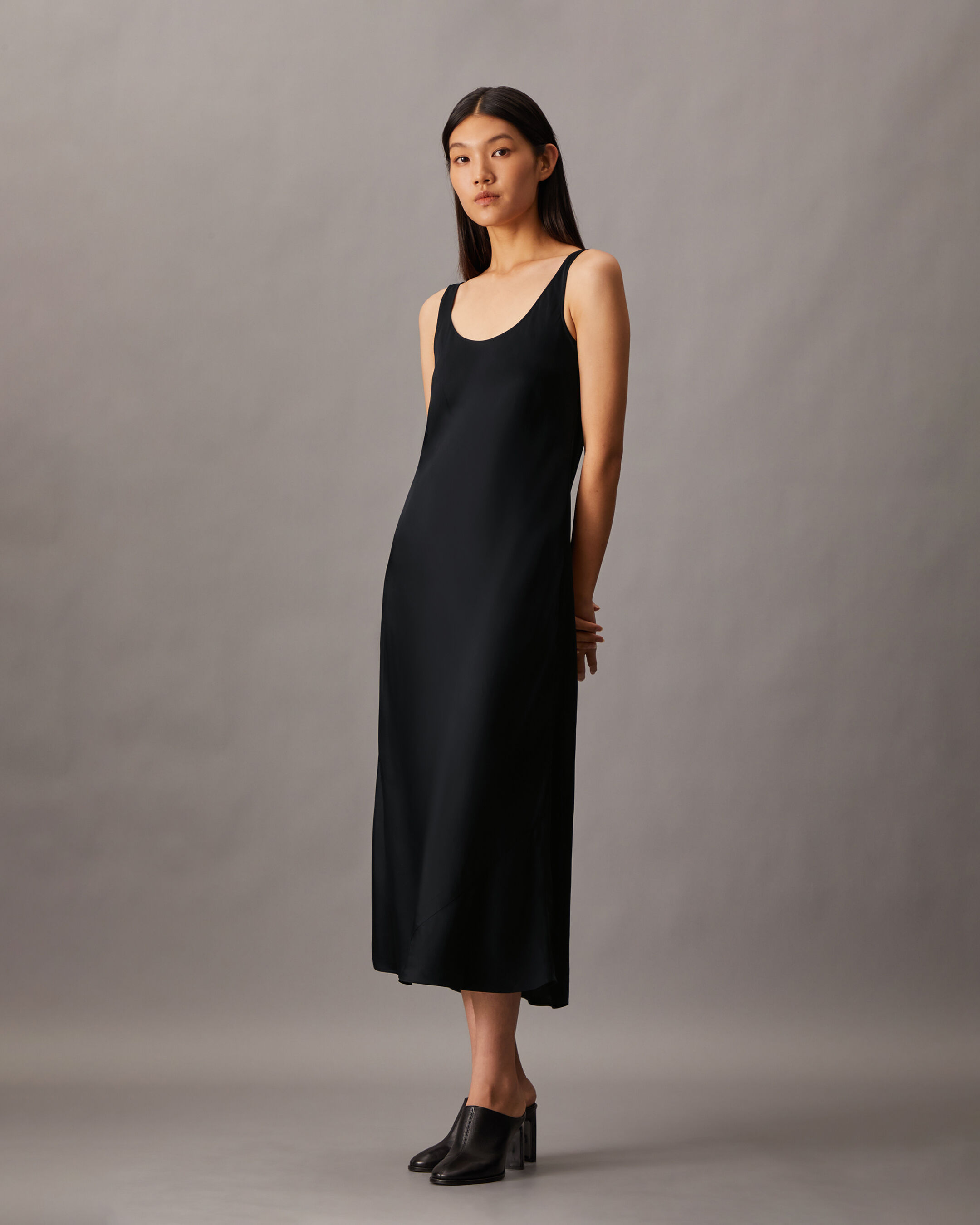 Hero Viscose Satin Slip Dress black Calvin Klein Malaysia