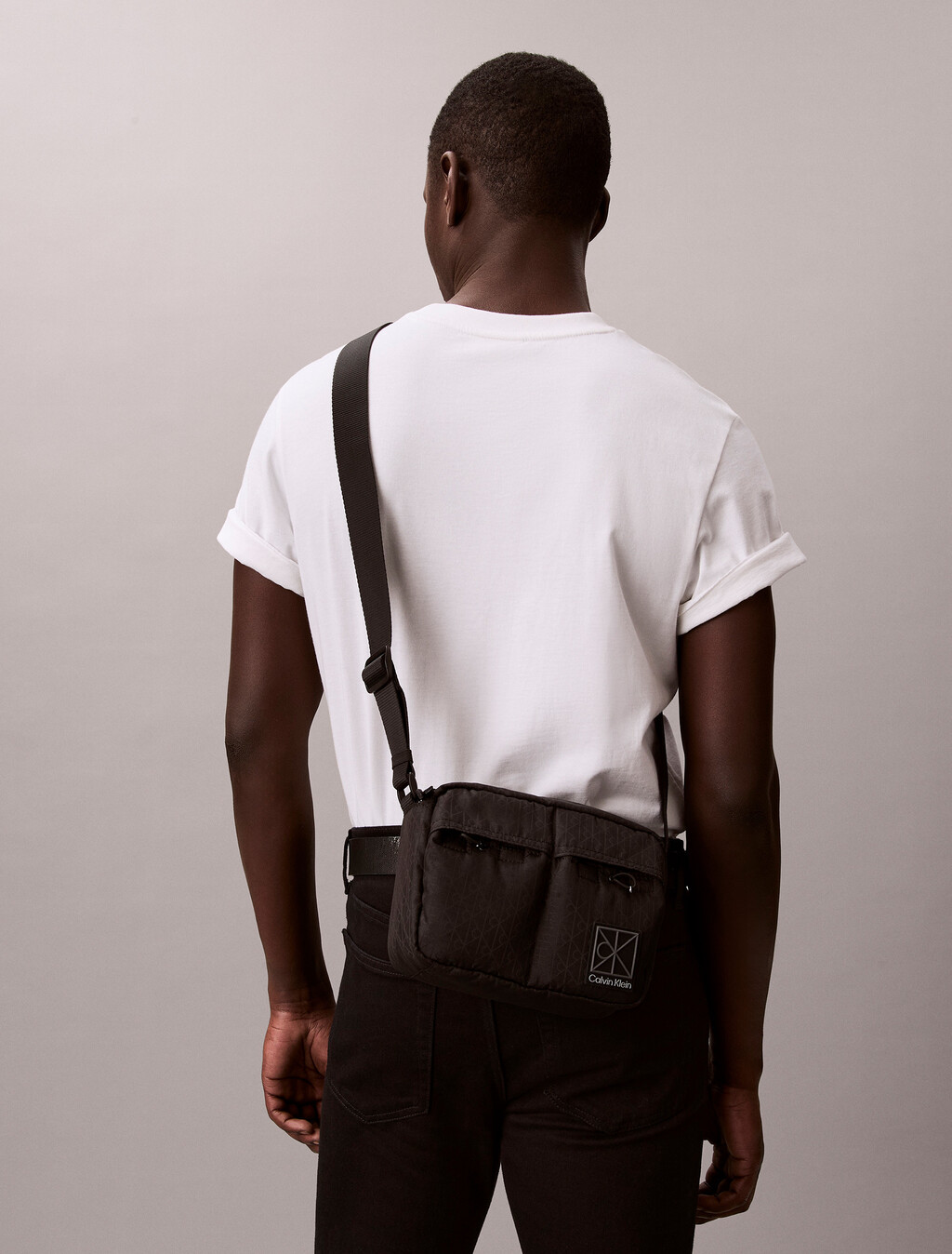 Water-Repellent Ripstop Crossbody Camera Bag, Black, hi-res