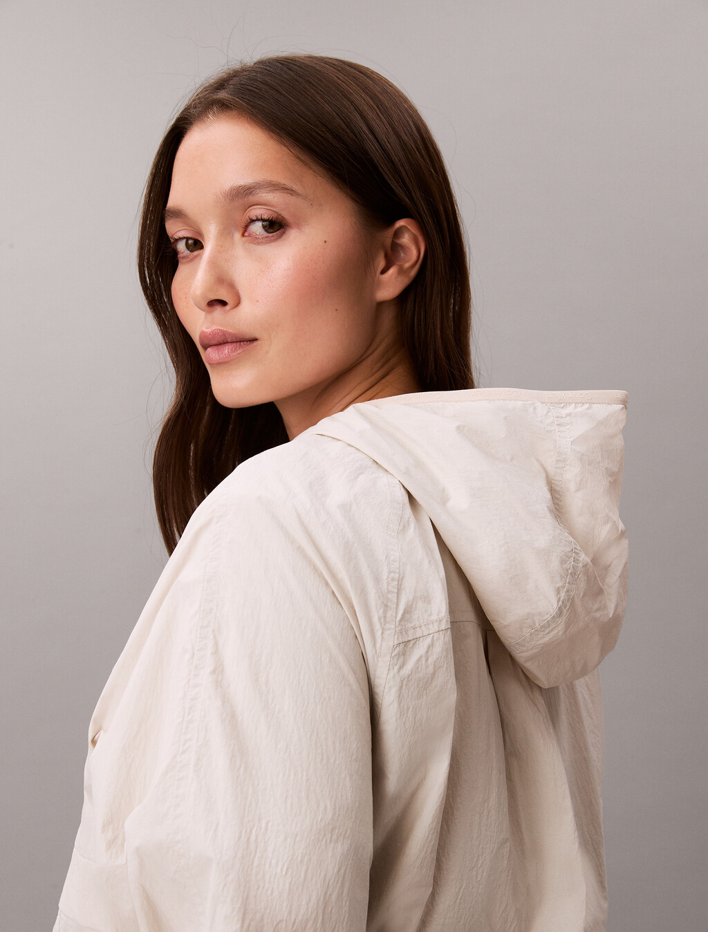 Packable Relaxed Windbreaker, Chalk, hi-res