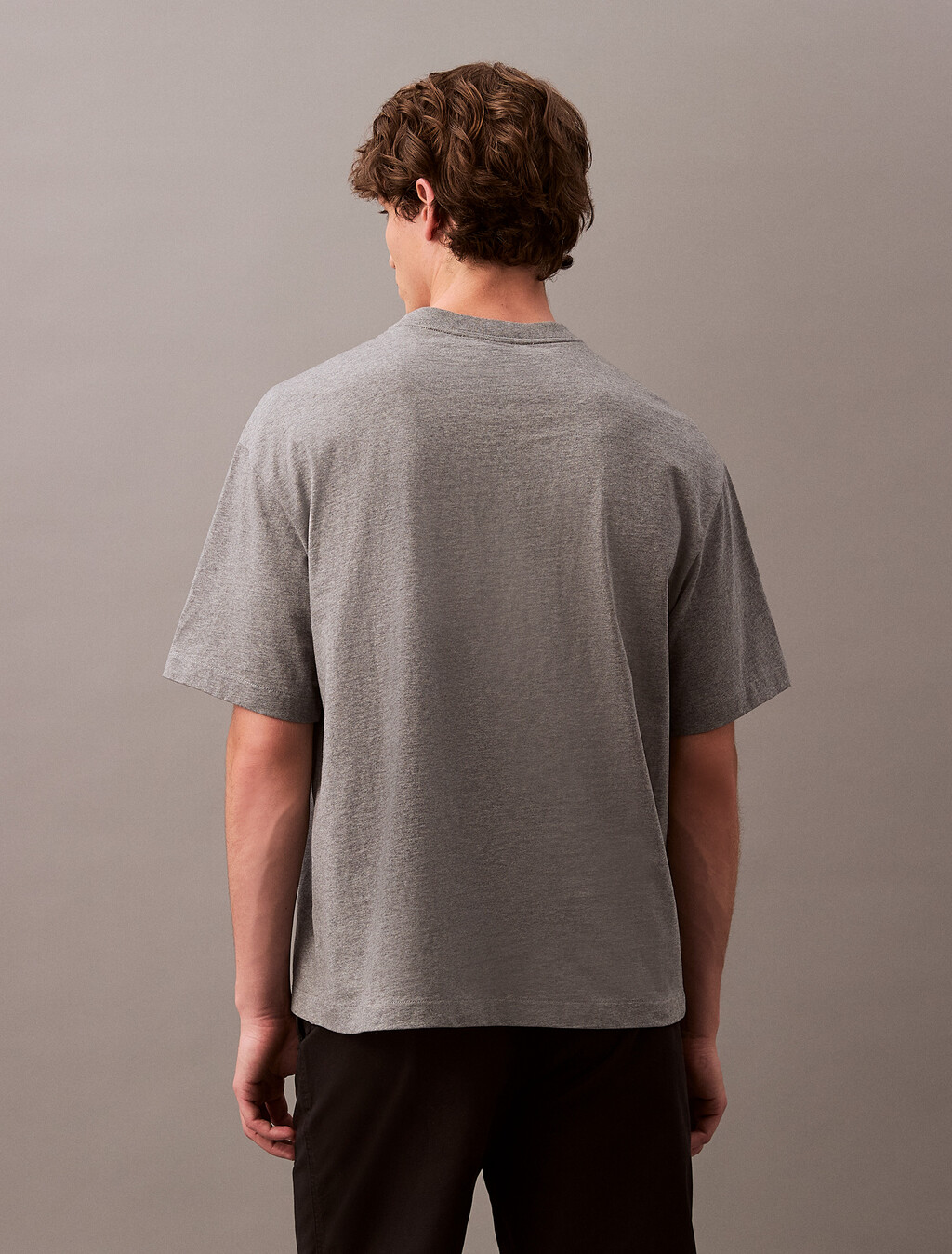 Calvin Logo Crew Neck Tee, Medium Grey Heather, hi-res