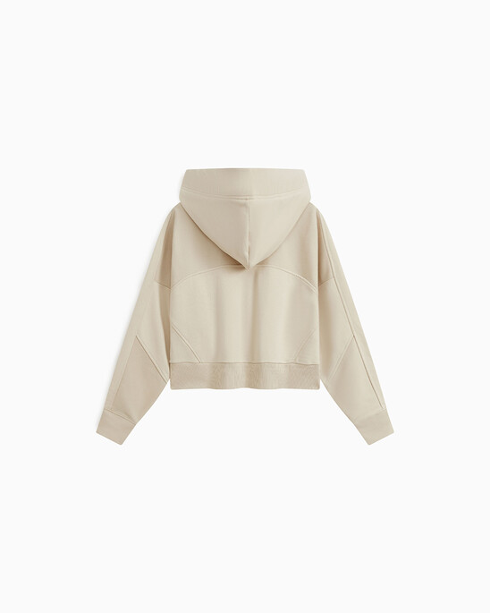 INFINITE COOL MONOGRAM CROPPED ZIP UP HOODIE