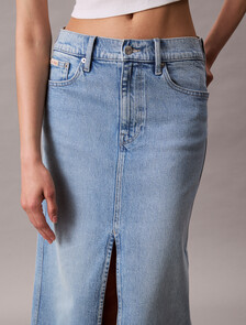 Front Split Denim Maxi Skirt, HAZY SKY, hi-res