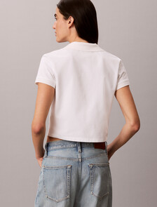 Cooling Jersey Cropped Polo, Bright White, hi-res