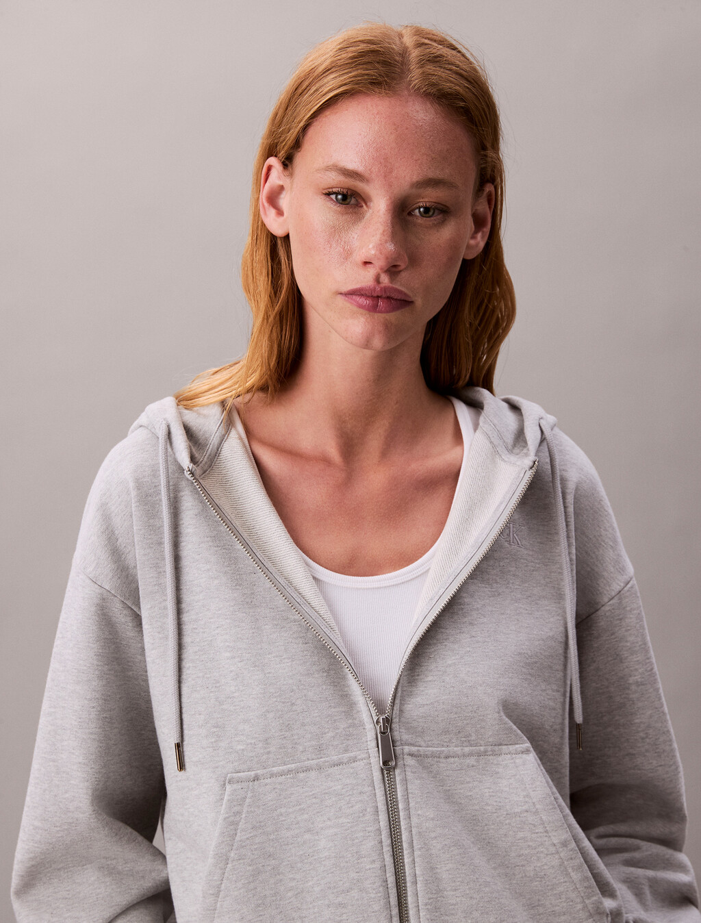 Cotton Terry Zip Up Hoodie, History Grey Heather, hi-res