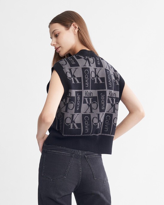 V Neck All Over Logo Vest