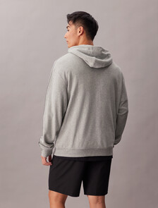 Cotton Blend French Terry Zip Hoodie, Medium Grey Heather, hi-res