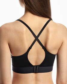 EMBOSSED ICON MICRO LIGHTLY LINED DEMI BRA, Black, hi-res