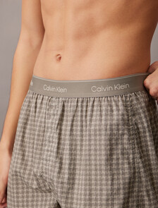 Cotton Poplin Traditional Boxers, 19875 TINY RACETRACK PLAID+Captivating Gray, hi-res