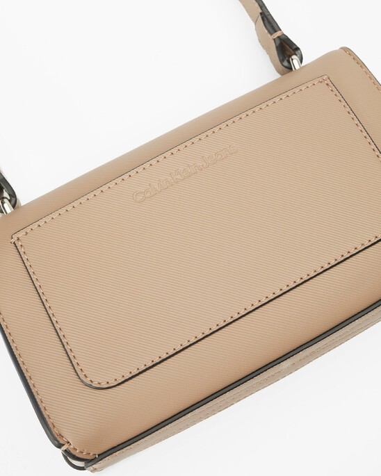 MINIMAL MONOGRAM EAST-WEST FLAP TEXTURED CROSSBODY