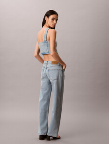 Logo Tape Denim Tank Top, FRESH WATER, hi-res