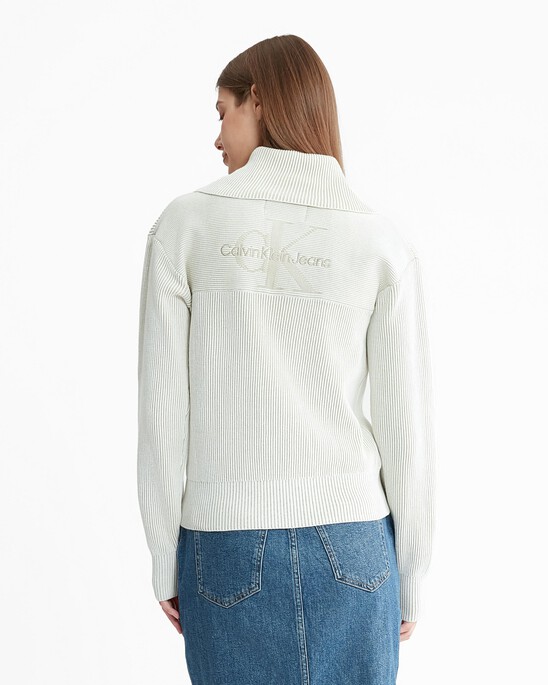 Hyper Real Half Zip Collar Sweater