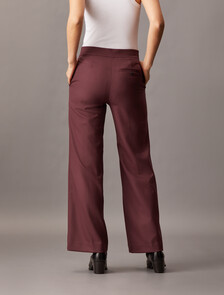 Coated Gabardine Flare Trousers, Red Mahogany, hi-res
