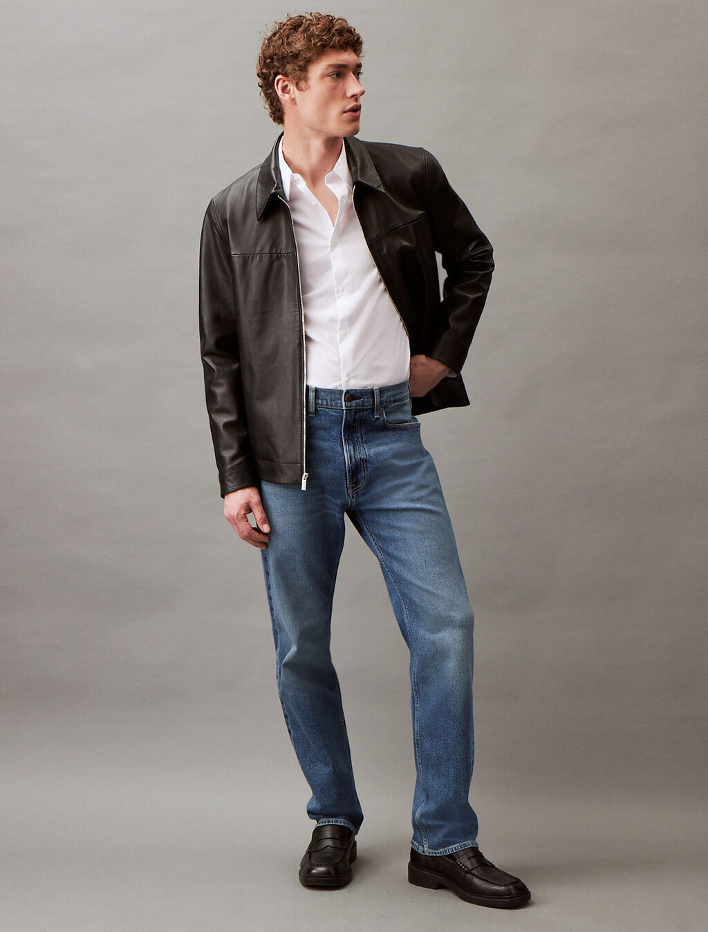 Standard Straight Fit Tinted Stone Jeans, TINTED CK STONE, hi-res