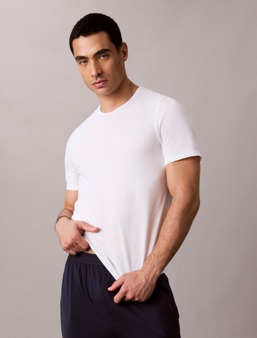 Crewneck Lounge T-Shirt, Classic White, hi-res