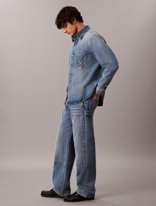 Embossed Denim Overshirt, MEDALLION, hi-res
