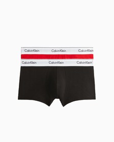 MODERN COTTON STRETCH TRUNKS 2 PACK, Black/Exact, hi-res