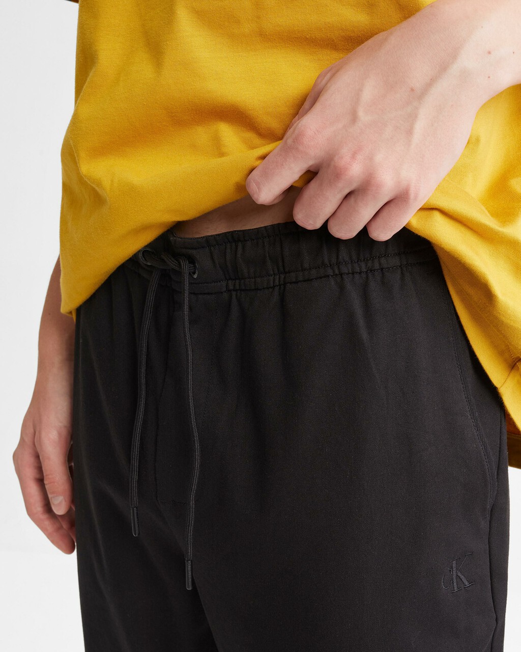 Slim Drawcord Chinos, Ck Black, hi-res