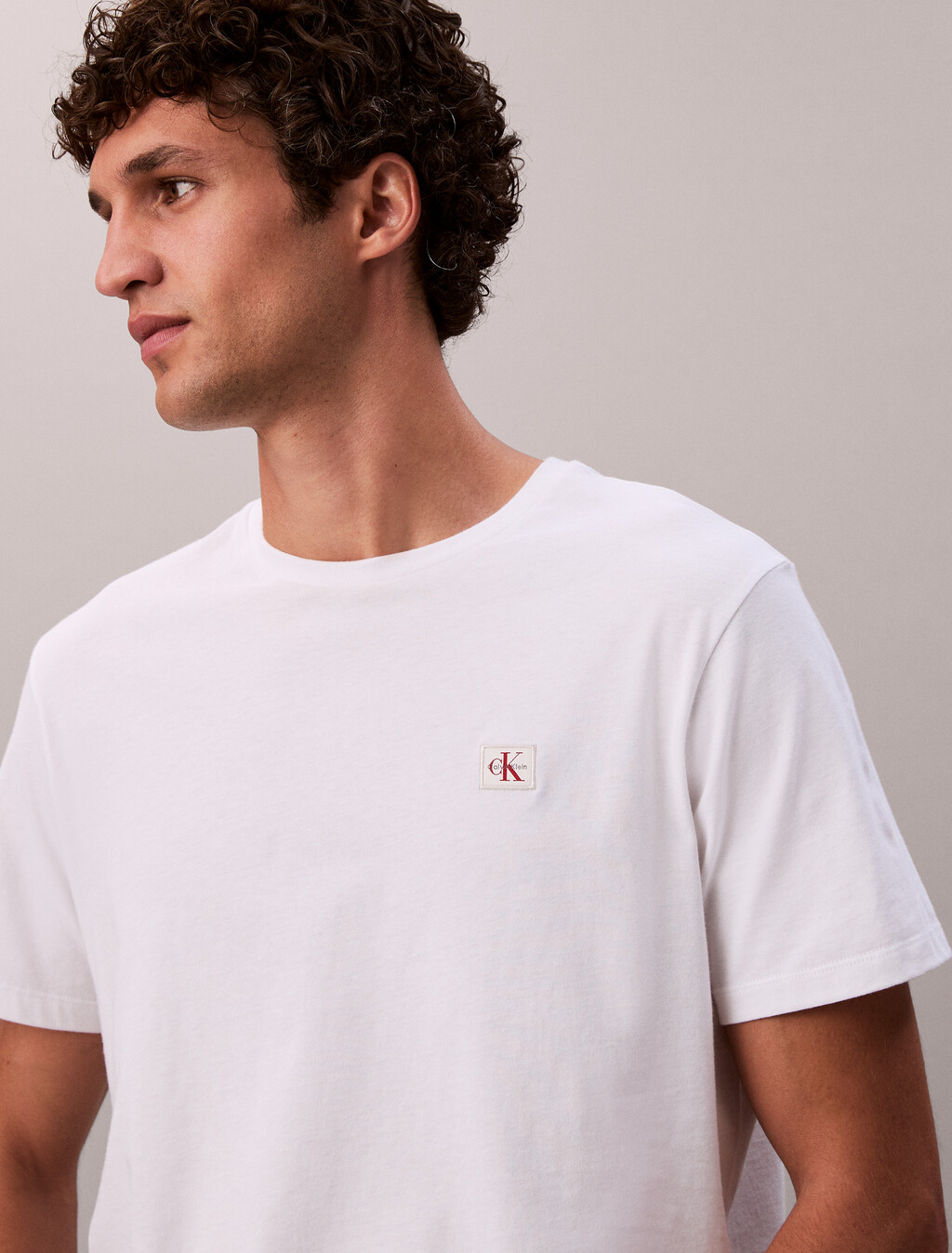 Monogram Patch Classic Tee, Bright White, hi-res