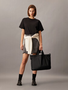 All Day Nylon Tote, Black, hi-res
