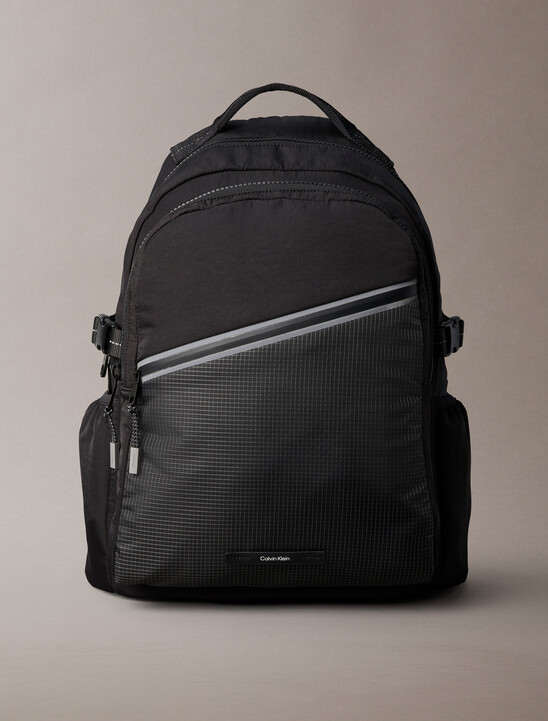Striped Utility Zip Round Backpack