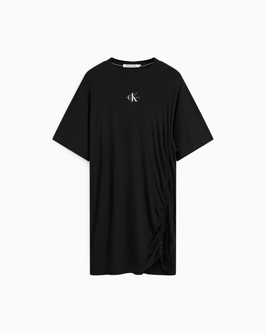 Side Gather Monogram Tee Dress