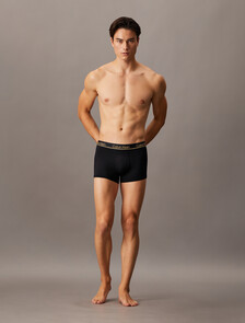CK Micro Plus Holiday Low Rise Trunks 3 Pack, black w gold, hi-res