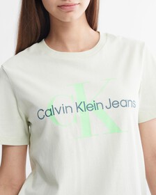 Organic Cotton Monogram Tee, Canary Green, hi-res