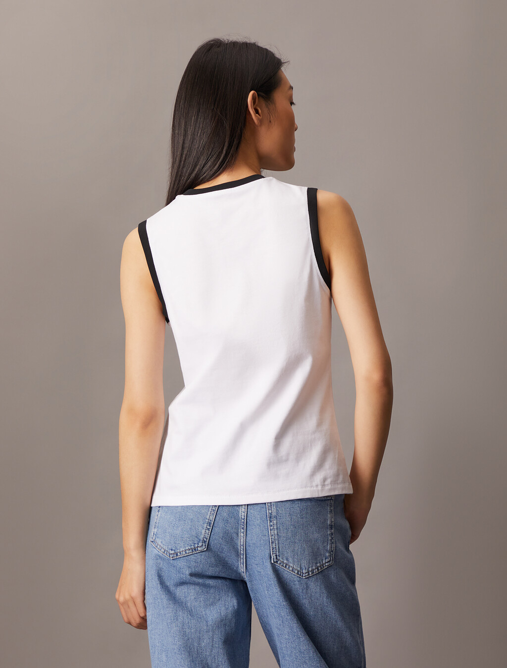 Slim Monogram Tank Top, Brilliant White, hi-res