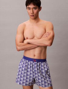 CK X Cotton Monogram Slim Boxer, PIXEL GRADIENT BLUE RIVER FOG, hi-res