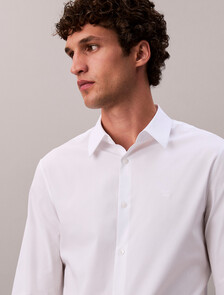 Slim Stretch Poplin Shirt, Brilliant White, hi-res