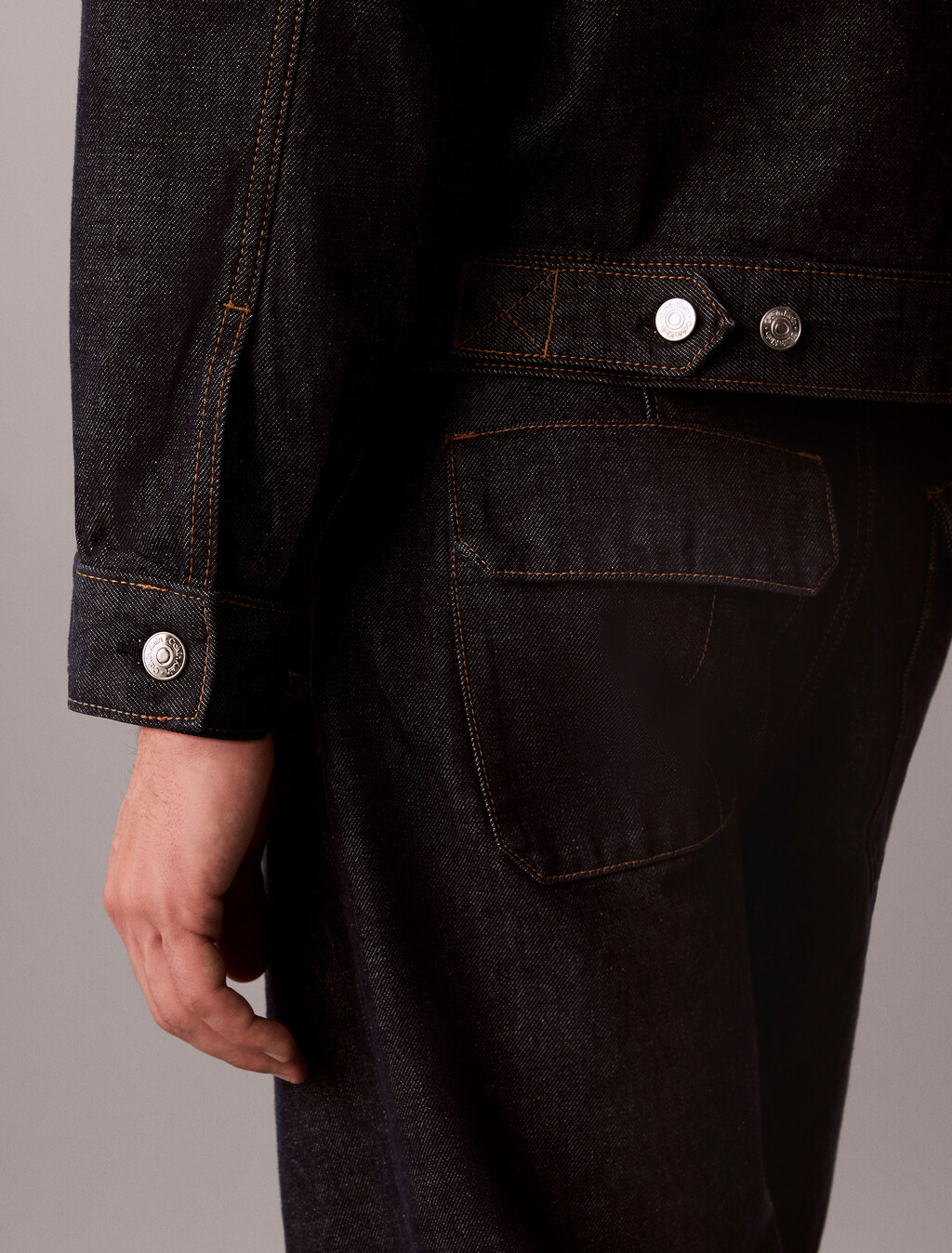 Pleated Denim Trucker Jacket, ICONIC INDIGO, hi-res