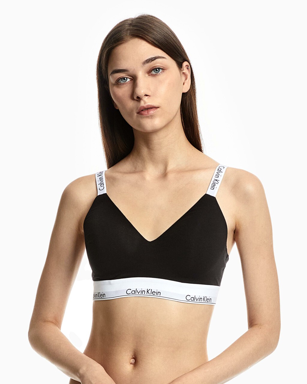 Modern Cotton Lightly Lined Bralette, Black, hi-res