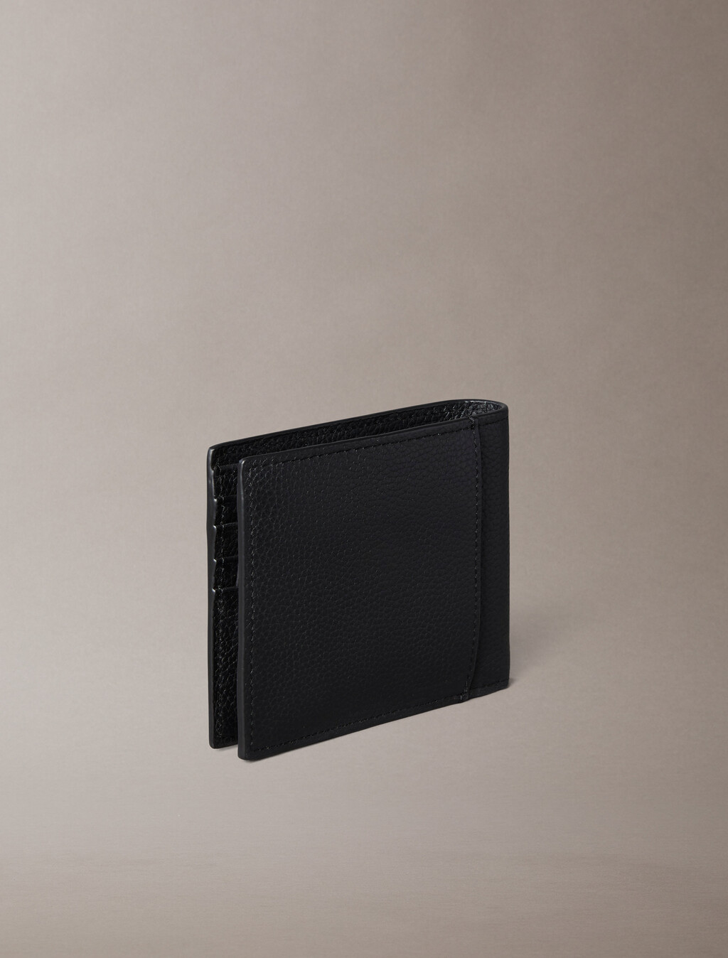 Leather RFID Foil Logo Billfold Wallet, Black, hi-res