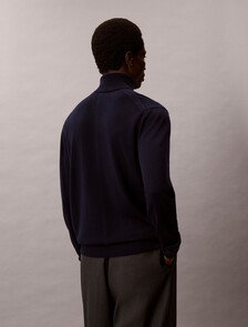 Merino Wool Turtle Neck Jumper, Dark Sapphire, hi-res