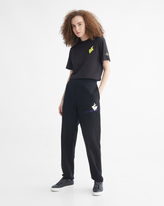 YEAR OF THE RABBIT FLOCKED APPLIQUE TEE