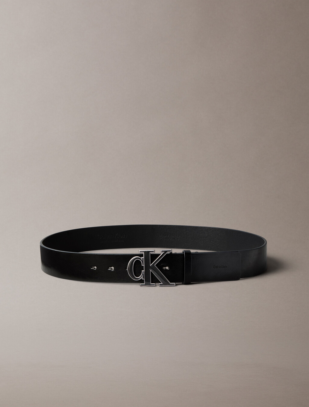 CK Enamel Buckle Belt 40MM, Black / Black Enamel Matte Gunmetal, hi-res