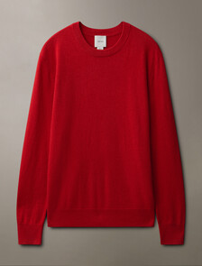 Classic Cashmere Crewneck Sweater, Scarlet Sage, hi-res