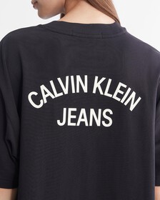 Varsity Relaxed Tee Dress, Ck Black, hi-res