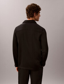 Matte Shine Button-Down Sleep Shirt, Black, hi-res