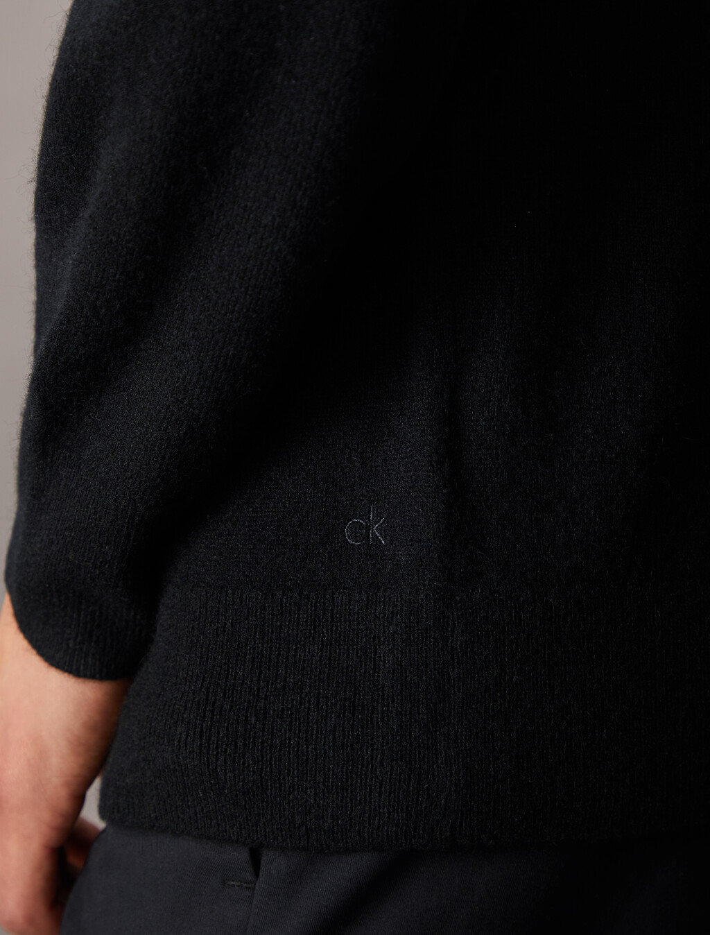 Classic Cashmere Crewneck Sweater, Black, hi-res